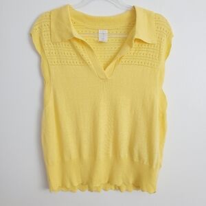 🆕️Joie Yellow Knit Vest Top Size XL